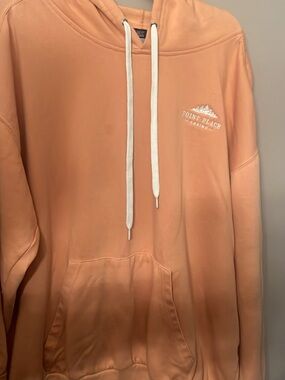 Point Place Casino Peach Hoodie with White Drawstrings Size 2XL Pre Owned